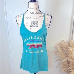 ADKTD Lifestyle California Dreaming Racerback Tank Top In Teal size Medium